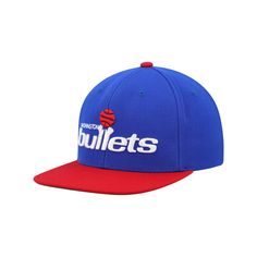 Prove that a vintage look never goes out of style with this Hardwood Classics 2.0 Washington Bullets hat from Mitchell & Ness. Its two-tone design features a throwback Washington Bullets logo for the perfect cap off to any outfit. Showcase a lifetime of fandom and beyond by adding this snapback to your rotation.Prove that a vintage look never goes out of style with this Hardwood Classics 2.0 Washington Bullets hat from Mitchell & Ness. Its two-tone design features a throwback Washington Bullets Throwback Blue Hats For Sports Events, Throwback Blue Hat With Curved Brim, Blue Throwback Hat With Curved Brim, Retro Blue Snapback Hat For Sports Events, Blue Retro Sports Hat, Retro Blue Baseball Hat, Retro Blue Hat For Sports Events, Mitchell & Ness, Snapback Hat