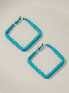 How fun are the Turquoise Square Hoop Earrings?! Liven up any outfit with these cuties! 1.6" x 1.6" Desk Stickers, Square Hoop Earrings, Planner Notepad, Play Shop, Bath Candles, Stationery Set, Deck Of Cards, Earring Necklace, Accessories Earrings