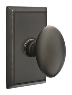 an image of a door knob on the side of a house or office building in black