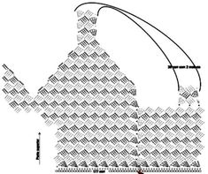 a drawing of a teapot made out of small squares and lines, with the top half cut off