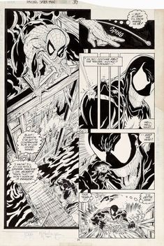 the amazing spider - man comic page by steve vandervel