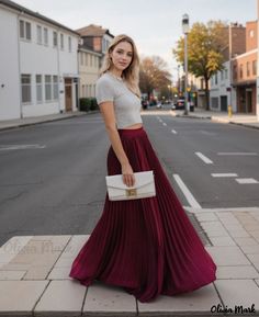 Olivia Mark - High-Waisted Pleated Midi Skirt with Full Swing Hem Pleated Midi Skirt, Olivia Mark, Midi Skirt, High Waisted, Skirt, Clothes