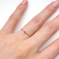 We love all things tiny, shiny and gold. Ring Ruby, Tiny Rings, Made Jewelry, Ruby Jewelry, Ruby Ring, Mecca, Bling Bling, All Products, Brooklyn