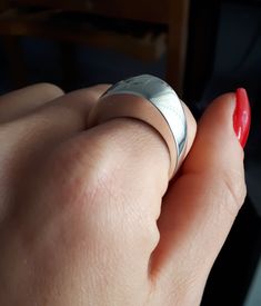 "Chunky Dome Ring, Sterling Silver, Statement Ring, Wide Band Ring, Unique Ring, Big Dome Ring, Modern Dome Ring, Ring for Womens Modern and Chic in Design, this Statement Dome Ring is stunning. Perfect on it's own and just may be the only ring you need. ✔~ 100% Handmade ~ ✔~ 100% 925 Sterling Silver ~ ✔~ Height 7.9 MM ~ \"the upper part\" ~ ✔~ Width 12.0 MM ~ \"the upper part\" ~ ✔~ Weight 13.0 grams \"in medium size\" ~ ✔~ Μade to order ~ ✔~ Free shipping ~ ✔~ Available Express shipping ~ ✔~ T Modern Wide Band Ring As Gift, Modern Thick Band Diamond Ring As Gift, Modern Hallmarked Wide Band Ring For Gifts, Modern Hallmarked Wide Band Ring As Gift, Thick Band Hallmarked Engraved Ring As Gift, Modern Engraved Ring As Gift, Modern Wide Band Engraved Ring For Anniversary, Modern Wide Band Anniversary Rings, Modern Engraved Ring For Gift