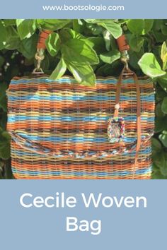 Cecile Woven Bag | Beautifully hand woven by artisans in Thailand this bag is unique and well made. Made of plastic (rattan) this cute bag is perfect to compliment any outfit and quite comfortable. It’s fully lined, has two inner compartments and one inside pocket, zippered. keywords : keywords : womens bags womens bags casual womens bags for work womens bags 2021 womens bags fashion womens bags casual handbags women's bags and purses Woven Bag, Cute Bag