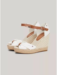 Peep-Toe Wedge Espadrille, Ecru Women's Shoes Accessories, Espadrille Wedge, Tommy Hilfiger Women, Wedge Espadrille, Espadrilles Wedges, Ballerinas, Shoe Sale, Warm Weather, Yves Saint Laurent