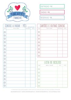 a printable planner with spanish words and pictures