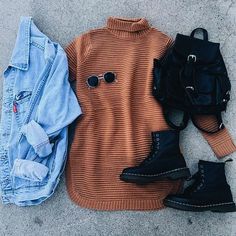 Pinterest:@AWIPmegan Hipster Chic, Look Grunge, Grunge Chic, Casual Grunge, Casual Chic Outfits, Cute Outfits For School, Cooler Look, Jeans Jacket, Casual Chic Outfit