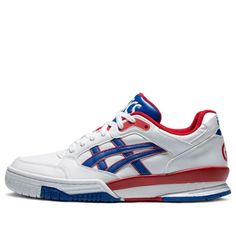 ASICS Unisex GEL-SPOTLYTE LOW OG White/Blue 1203A232-100 (SNKR/Retro/Basketball/Gift Recommend) Asics Basketball Shoes With Boost Midsole For Sports, Asics Basketball Shoes With Boost Midsole, Retro High-top Running Shoes For Sports, Retro White Running Shoes For Sports, Asics Sporty Basketball Shoes, Asics Casual Basketball Shoes, Retro Asics Sneakers For Sports, Casual Low-top Asics Basketball Shoes, Asics Low-top Basketball Shoes