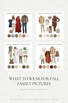 what to wear for fall family pictures from the brochure, which includes four different outfits