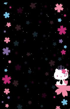 hello kitty wallpaper with flowers and stars