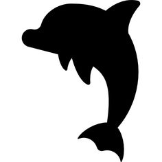 a black and white silhouette of a dolphin