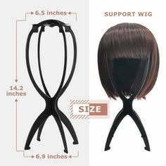 3 Piece Black Short Wig Holder Durable Portable Removable Wig Dryer For Stable Placement Of Wigs And Easy Assembly Features: 1. black short wig stand is 14.2 inches in height, which is suitable for short wigs and wigs less than 14 inches. 2.The portable wig stand for women is made of thicker plastic with 0.16 inch thickness to ensure no deformation easily. 3.The wig head stand for wigs is easy for storage and carrying with collapsible design. A good choice for travel as the wig stand takes up al Wig Head Storage, Wig Head Stand, Wig Holder, Drag Wigs, Wig Head, Head Stand, Wig Stand, Hat Stands, Lace Closure Wig