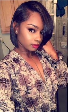 Short Bob Hairstyles for Black Women African American Bobs Hairstyles, Pedi Colors, Mane Magic, Interesting Hairstyles, Natural Bob, Short Black Hair, Hair Black Women, American Hairstyles, Haircut Curly