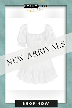 White Low Back Smocked Puff Sleeve Mini Dress Low Back, Mini Dress With Sleeves, Cute Fashion, Puff Sleeve, Shop Now, Mini Dress, Womens Dresses, White, Dresses