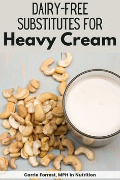 Heavy cream is a common ingredient in many recipes, but it can be difficult to find a dairy-free or plant-based substitute that delivers the same results. This article discusses some of the best non-dairy substitutes for heavy cream, plus where to buy them. Save this pin for your plant-based diet and lactose-free baking. Dairy Substitutes, Heavy Cream, Dairy Free, Meal Planning, Plant Based, Dairy, Canning, Cream