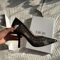 Got It In New Year Only Worn It For Ones . Classy Elegant Shoes, Dior Black Heels, Unique Heels Classy, Dior Heels Aesthetic, Expensive Shoes Luxury, Dior Shoes Aesthetic, Heels Expensive, Dior Moodboard, Luxurious Heels