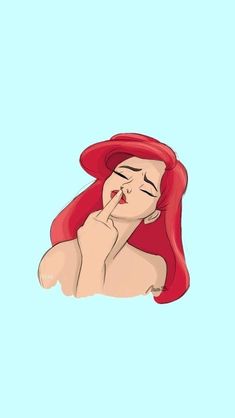 the little mermaid is laying down with her head resting on her hand and eyes closed