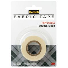 scotch fabric tape, 1 / 4 x 25 yards, white with brown plaid pattern