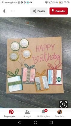 an image of a birthday card with buttons on it