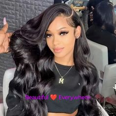 My New Summer Collection On Sale Now 100% Unprocessed Virgin Indian Body Wave Human Hair Lace Wig .Per Plucked,( Natural Hairline,) All Cuticles Are In Tack,Very Full (%180 Density) 30 Inches/ Jet Black With Beautiful Natural Shine 13x4 Free Parting Momi,. Is Soft Gorgeous 30inch Long Waves With A Lot Of Body,Indian Hair Is Smooth & Pretty, With A Beautiful Shine.Rl. Hair Looks Very Natural & Strong.With Baby Hair ,Pretty Girl Vibes, But Very Easy To Maintain. Hd Lace From Ear To Ear (13x4), You Lace Texture, Long Human Hair Wigs, Remy Hair Wigs, Natural Wigs, Lace Front Human Hair Wigs, Lace Front Human Hair, Body Wave Wig, Lace Material, Body Wave Hair