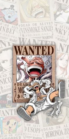 an image of a cartoon character with the word wanted on it's back ground