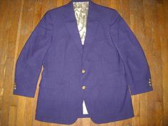 VTG 60 70S MEN 38 PURPLE PLAYBOY HOLLYWOOD SMOKING BLAZER SUIT PALM BEACH JACKET Click Photos to Enlarge Description THIS IS A VINTAGE 60S 70S MENS  STRIPE SMOKING PLAYBOY JACKET PALM BEACH (please look at my other auctions!) COLOR: PURPLE SIZE:    38 OR APPX MEDIUM SEE MEASUREMENTS BELOW CONDITION: NICE NO RIPS, NO HOLES, OR STAINS, UNLESS OTHERWISE STATED MEASUREMENTS: LENGTH (BACK OF COLLAR TO BOTTOM): 33 WIDTH(UNDER ARM TO UNDER ARM): 23 SLEEVE(UNDERARM TO SLEEVE CUFF END) 16 SHOULDER TO CUF Formal Purple Blazer With Pockets, Vintage Purple Formal Outerwear, Purple Single Breasted Blazer For Tailoring, Fitted Vintage Purple Blazer, Beach Jacket, 70s Men, Mens Stripes, Sleeve Cuff, Vintage 60s