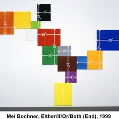 an art piece with different colored squares and numbers on the bottom half of each square