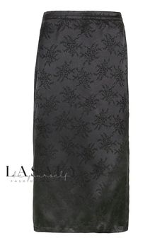 Lasaky - Elegant Dark Floral Print Open-Front Maxi Dress for Stylish Fashion Enthusiasts Long Black Skirts, Mix & Match, Long Skirt Summer, Black Skirts, High Waist Long Skirt, Skirts Women, Long Skirts For Women, Satin Midi Skirt, Linnet