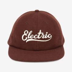 Electric script hat wool mens and womens snapback cap brown Brown Snapback Hat With Embroidered Logo And Flat Bill, Brown Snapback Hat With Embroidered Logo And Flat Brim, Brown Flat Brim Snapback Hat With Embroidered Logo, Brown Snapback Cap With Embroidered Logo, Casual Wool Hat With Embroidered Logo, Brown Baseball Cap With Embroidered Logo, Brown Flat Brim Hat With Embroidered Logo, Winter Brown Flat Bill Baseball Cap, Vintage Brown Baseball Cap With Embroidered Logo