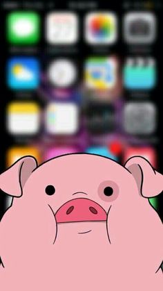 an iphone with a pig face on it