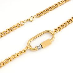 Make a statement and stand out in the crowd with the Atlas Necklace. This statement piece features a chunky curb chain, meticulously crafted from high-quality, water and tarnish-resistant stainless steel with a gleaming PVD gold plating. The secure carabiner clasp ensures a comfortable and confident wear. Rock it solo for a statement look or layer it with other necklaces for a personalized touch. Chunky Curb Chain PVD Gold Plated Stainless Steel Secure Carabiner Clasp Water & Tarnish Resistant 1 Men Necklaces, Chain Necklace For Men, Chunky Chain Necklace, Chunky Chain Necklaces, Golden Jewelry, Necklace Chunky, Choker Collar, Necklace For Men, Collar Jewelry