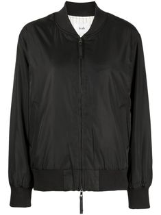 black baseball collar front two-way zip fastening two side welt pockets long sleeves ribbed cuffs and hem straight hem Welt Pocket, Zip Up, Outerwear Jackets, Varsity Jacket, Zip Ups, Bomber Jacket, Top Brands, Long Sleeves, Baseball