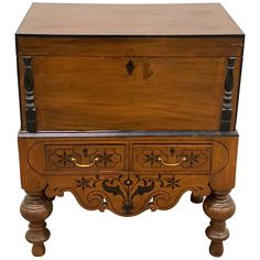 an old wooden chest with two drawers