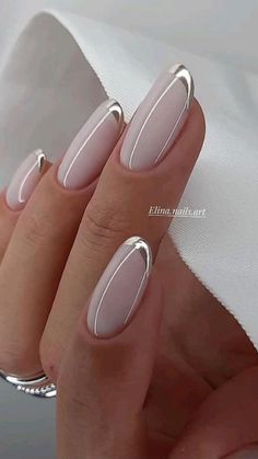 Silver Nail Designs, Wedding Nails French, Nails For Bride, Wedding Nails Glitter, Elegant Nail Designs, Silver Nail, Stylish Nails Designs, Colorful Nails, Wedding Nails For Bride