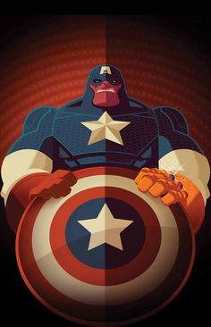 an image of captain america holding a shield with his hands on the chest and arms crossed