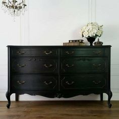 (paid link) Shop for dressers in amazing styles and finishes to accent any bedroom. Black Bedroom Decor Ideas, Luxury Black Bedroom, Glam Dresser, Glam Bedroom Ideas, California Bedroom, Black Bedroom Ideas, Muebles Shabby Chic, French Dresser