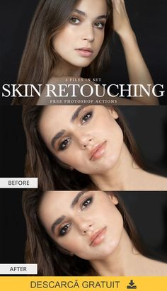 the before and after photoshopped image for skin retouching by descarca graut