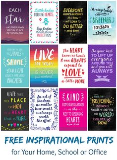 free inspirational printables for your home, school or office