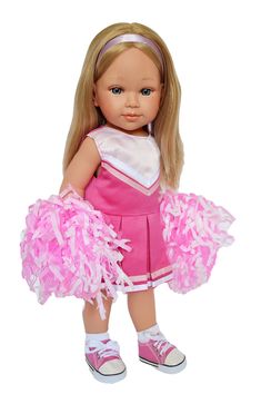 PRICES MAY VARY. Pink Cheerleader Outfit Fits 18 Inch Girl Fashion Dolls. Cheer Dress Includes Two Pom Poms, and Socks. Modeled on our Yara doll from Kennedy and Friends Collection. Doll is Not Included/ Ages 3+ Recommended. Doll is Not Included MBD Manufacturing Doll Clothes for 25 Years Color Safe Fabrics are Used on All Our Products Doll and shoes are not included Pink Cheerleader Outfit Fits 18 Inch Girl Fashion Dolls. Cheer Dress Includes Two Pom Poms, and socks. Modeled on our Yara doll fr Pink Cheerleader Outfit, Logos Brands, Cheer Dress, American Girl Doll Sets, Cheerleader Skirt, Cheerleader Outfit, Shoes And Socks, Cheerleader Costume, Cheer Outfits