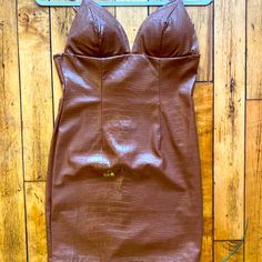 Leather Brown Type Mocha Dress, Adjustable Strap, Padded Bra, True To Size No Stretch, Zips, Snake Skin Print Style As Shown In Pics. Beautiful Fashionable Upscale Dress. Popular In Store Item. Brown Bodycon Mini Dress, Party Brown Lined Mini Dress, Brown Lined Mini Dress For Party, Brown Sheath Dress For Night Out, Fitted Brown Mini Dress With Lining, Fitted Brown Mini Dress Lined, Fitted Brown Lined Mini Dress, Brown Lined Mini Dress, Lined Brown Mini Dress