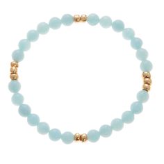 sky blue stone bracelet with gold beads Gold Beaded Amazonite Bracelets, Everyday Blue Amazonite Bracelets, Gold Amazonite Beaded Bracelets, Gold Amazonite Round Beaded Bracelets, Elegant Blue Amazonite Bracelets, Gold Beaded Bracelets With Amazonite Round Beads, Elegant Blue Amazonite Bracelet, Elegant Blue Amazonite Beaded Bracelets, Every Hour Is Happy Hour