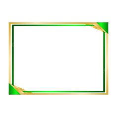 a green and gold rectangle frame with an empty space for the text or image