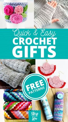 crochet gifts with text overlay that reads quick and easy crochet gifts