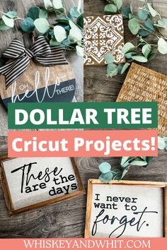 dollar tree cricut projects with text overlay