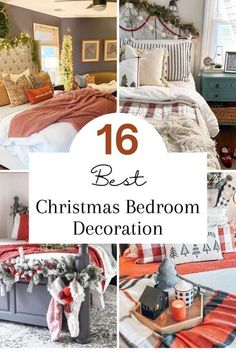 Decorating A Bedroom For Christmas, Country Christmas Bedroom, Christmas Bedding Ideas, Christmas Bedroom Aesthetic, Bedroom Christmas Decorations, Christmas Bedrooms