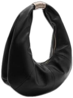 Modern Handheld Leather Hobo Bag, Leather Handheld Hobo Bag For Evening, Evening Handheld Leather Hobo Bag, Trendy Leather Hobo Bag For Formal Occasions, Chic Leather Shoulder Bag With Round Handle, Black Faux Leather Shoulder Bag With Gold-tone Hardware, Black Shoulder Bag With Gold-tone Hardware And Round Handle, Office Leather Hobo Bag, Chic Leather Hobo Bag For Work