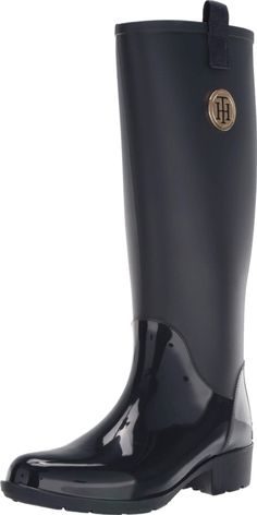 PRICES MAY VARY. Hardware-gold finish Tall shaft rain boot Tommy Hilfiger Rain Boots, Metal Branding, Rain Boot, Pull On Boots, Tommy Hilfiger Women, Pull Tab, Gold Finish, Rain Boots, Top Styles