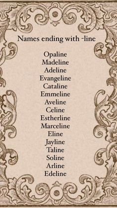 Girls names feminine names ending with -line  aesthetic names name list #names #girlsnames #nameslist #namelist #nameaesthetic Feminine Names, Girls Names, Aesthetic Names, Girl Names, Meant To Be, Pins