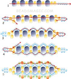 the diagram shows how many different types of beads can be used to make beading